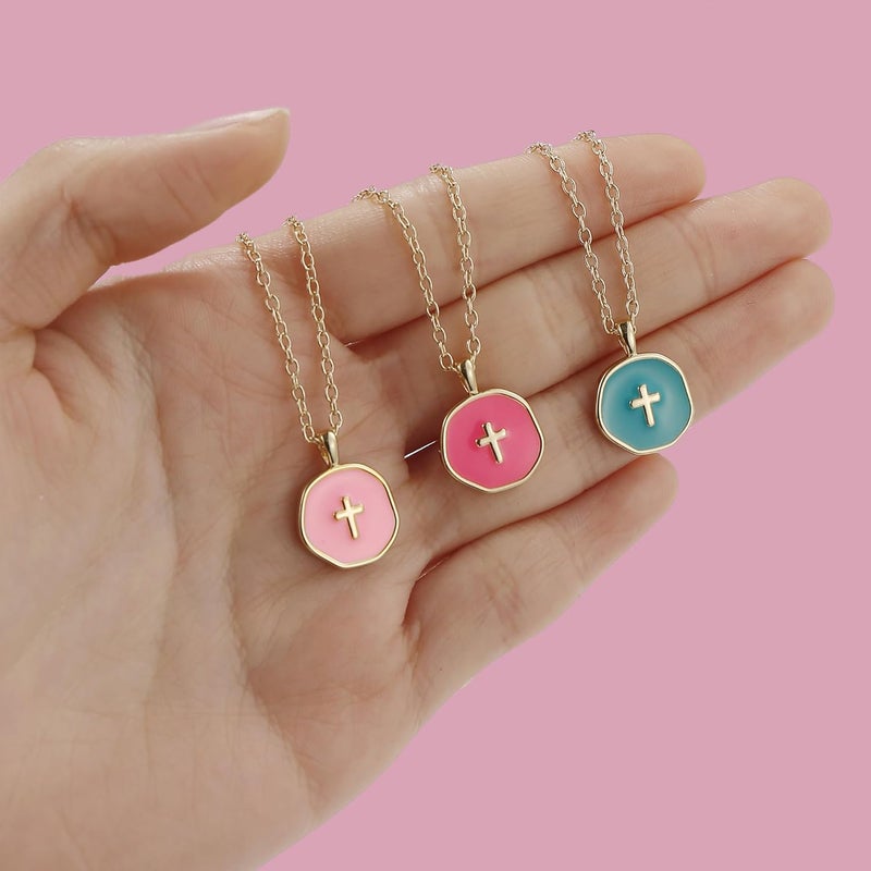 Drogomen Store Cute Small Cross Necklace, First Communion Baptism Decorations Party Favors Christian Religious Easter Jewelry Gifts for Daughter Granddaughter Niece - Image 4